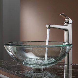 Kraus Bathroom Combo Set Clear 19mm Glass Vessel Sink/faucet