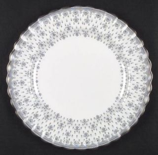 Spode Fleur De Lys Grey (Bone,Platinum Trim) Dinner Plate, Fine China Dinnerware