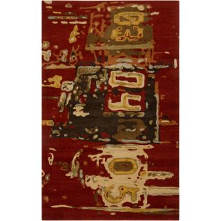 Hand tufted Rancick Abstract Pattern Wool Area Rug (5 X 8)