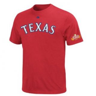 MLB Boys' Texas Rangers Josh Hamilton 2011 World Series Name & Number T Shirt (Athletic Red, Medium)  Sports Fan T Shirts  Sports & Outdoors