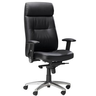 Mayline Mercado Series Black Leather Adjustable Office Chair