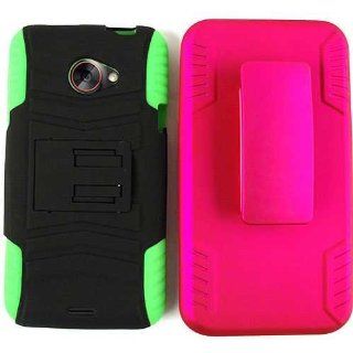 HTC EVO 4G LTE I01 Green Black Pink Case Cover New Protector Housing Skin Hard Cell Phones & Accessories