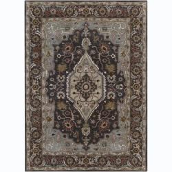 Hand tufted Bajrang Oriental Grey Wool Rug (9 X 13)