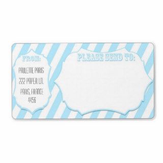 Large Mailing Labels Blue Circus Stripes