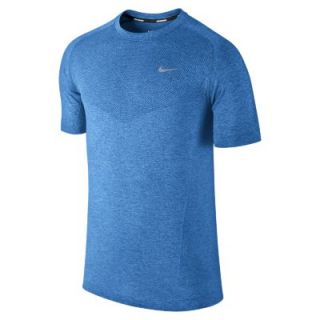 Nike Dri FIT Knit Short Sleeve Mens Running Shirt   Photo Blue