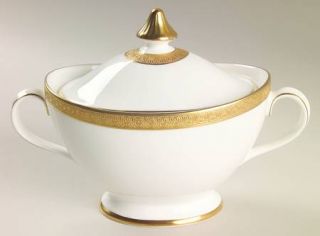 Royal Doulton Royal Gold Sugar Bowl & Lid, Fine China Dinnerware   Bone,Gold Enc