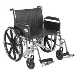 Sentra Ec Heavy Duty Wheelchair With Detachable Full Arms And Swing away Footrests