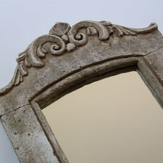 small acanthus stone mirror by katie bonas