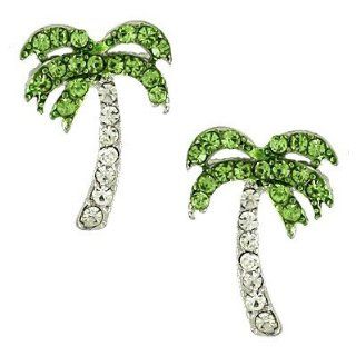 Beautiful Green Palm Tree Post Earrings Stud Earrings Jewelry