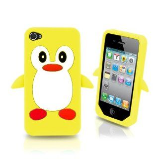 Tinkerbell Trinkets Yellow Penguin Silicone Soft Case Cover for Iphone 4 4g 4s Cell Phones & Accessories