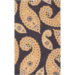Angelohome Hand tufted Abstract Yellow Hudson Park Polyester Rug (2 X 3)