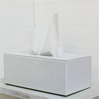 white faux tissue box holder by marquis & dawe