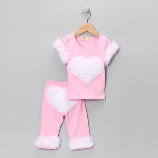 Mia Belle Baby Girls' Ruffled Heart Outfit Mia Belle Baby Girls' Clothing