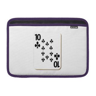 10 of Clubs Playing Card MacBook Sleeves