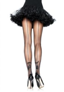Leg Avenue Tassel Detail Pantyhose Black One Size Fits Most Clothing