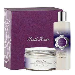 velvet orchid and cardamom bodycare gift box by bath house