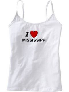 I LOVE MISSISSIPPI   State Series   White Women's Camisole (Girlie / Babydoll) Clothing