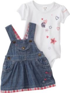 Carhartt Baby girls Infant Jumper Set, Chambray, 9 Months Clothing