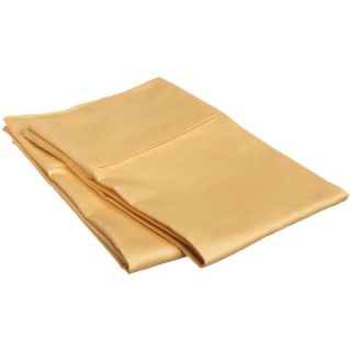 Home City Inc Microfiber Wrinkle resistant Solid Plain Weave Pillowcases (set Of 2) Gold Size Standard