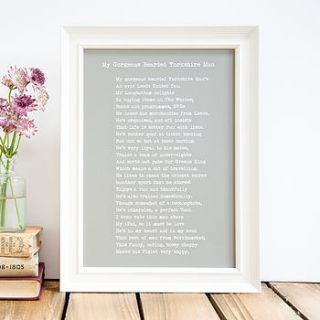 bespoke framed wedding poem print by bespoke verse