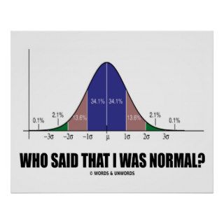 Who Said That I Was Normal? (Bell Curve Humor) Posters