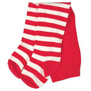 pink & cream stripe tights by olive&moss