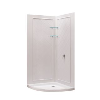 DreamLine Shower Base and Wall 76.75 in H x 36 in W x 36 in L White Round 3 Piece Corner Shower Kit
