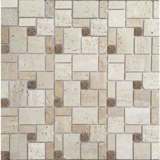 Instant Mosaic 2012 Beige and Brown Tones Natural Stone Mosaic Wall Tile (Common 12 in x 12 in; Actual 12 in x 12 in)