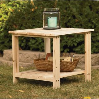 Two Tier Cedar/Fir End Table — 20in.L x 20in.W x 18 1/8in.H  End Tables
