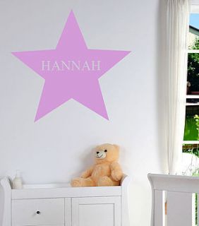 personalised name wall art star by hush baby sleeping