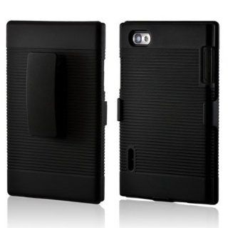 CoverON COMBO Hard Snap On BLACK LINE Cover Case with Holster Clip for LG VS950 VU VERIZON [WCC422] Cell Phones & Accessories