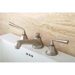 Contemporary Satin Nickel Widespread Bathroom Faucet