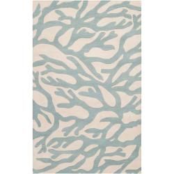 Somerset Bay Hand tufted Bacelot Bay Blue Beach Inspired Wool Rug (5 X 8)