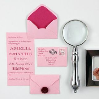 personalised new baby girl mini letter gift by little letter