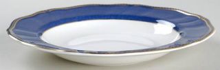 Wedgwood Crown Sapphire Large Rim Soup Bowl, Fine China Dinnerware   Bone, Sapph