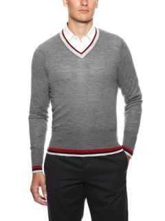 Tipped V Neck Sweater by Black Fleece