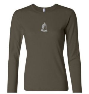 Ladies Yoga T shirt   Buddha Small Print Long Sleeve Shirt Clothing