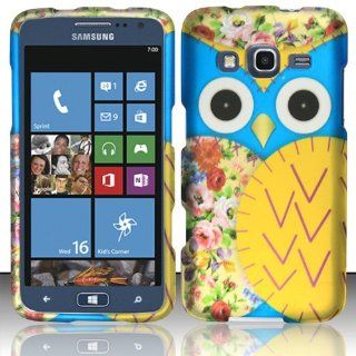 SAMSUNG ATIV S NEO I800 BLUE YELLOW OWL DESIGN RUBBERIZED SNAP ON CASE from [Accessory Library] Cell Phones & Accessories