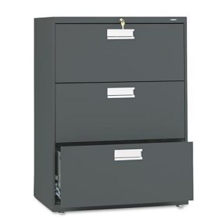 Hon 600 Series 30 inch Wide Three drawer Charcoal Lateral File Cabinet