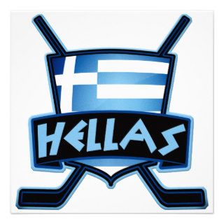 Ice Hockey Flag Logo Personalized Invitations