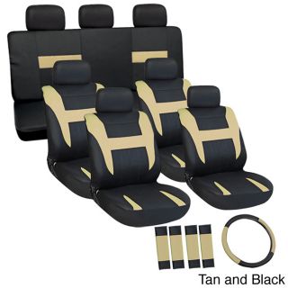 Oxgord Cloth / Mesh 17 piece Suv Seat Covers Set For Sport Utility Vehicles With 3 Rows