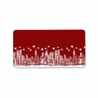 New York red hearts Personalized Address Label