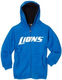 NFL Boys' Detroit Lions Sportsman Zip Ft Fleece Hoodie   R18C4Q17 (Lion Blue, Small)  Sports Fan Sweatshirts  Clothing