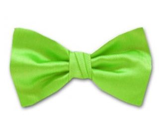 Lime Green Solid Color Self Tie Bow Tie at  Mens Clothing store