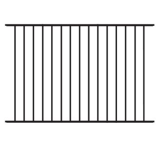 FREEDOM Black Aluminum Fence Panel (Common 48 in x 72 in; Actual 48 in x 72.37 in)