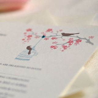 'love birds' personalised wedding invitation by beautiful day