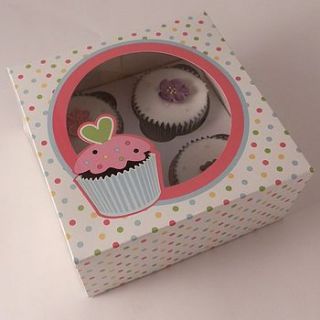dotty cupcake boxes pack of two by little cupcake boxes