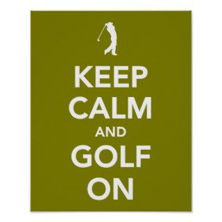KEEP calm and golf on green Print