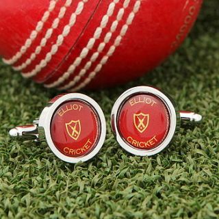 personalised cricket ball cufflinks by me and my sport