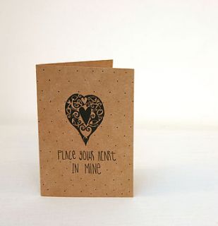 'place your heart in mine' kraft card by the story house